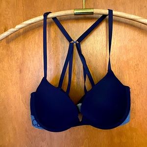 Calvin Klein bra 34B blue adjustable back, padded